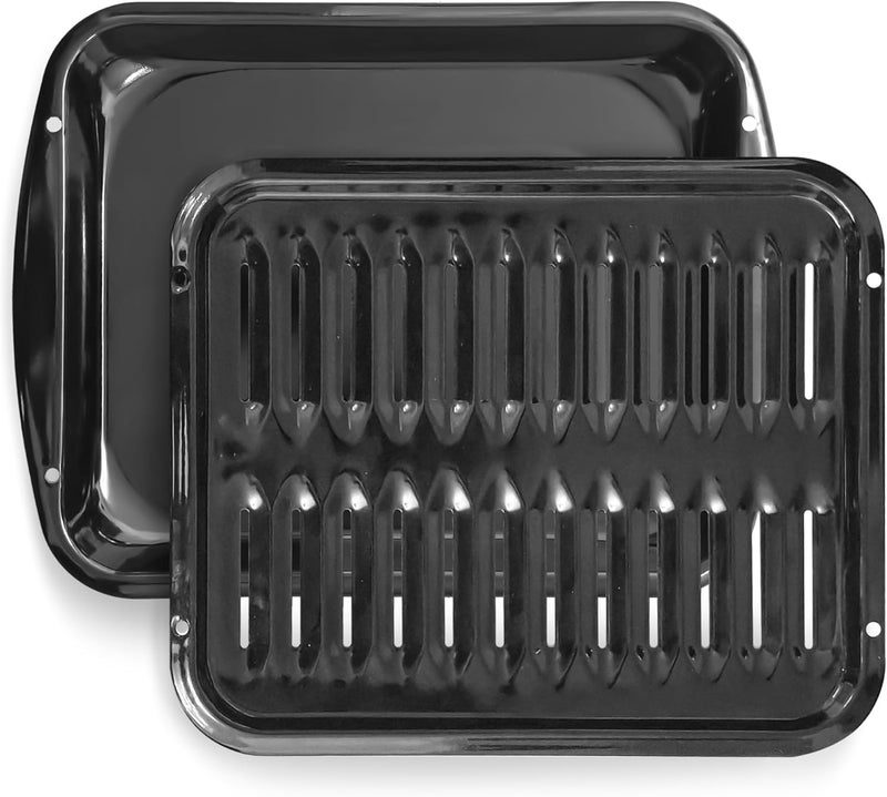 Bagean Broiler Pan for Oven Nonstick Porcelain Coated - 16.75” x 12.75” Whirlpool 4396923 Replacement Broiling Pan for Oven With Rack for High-Temperatures - Oven Broiler Pan Heats Evenly and Drains Fat - Image 1