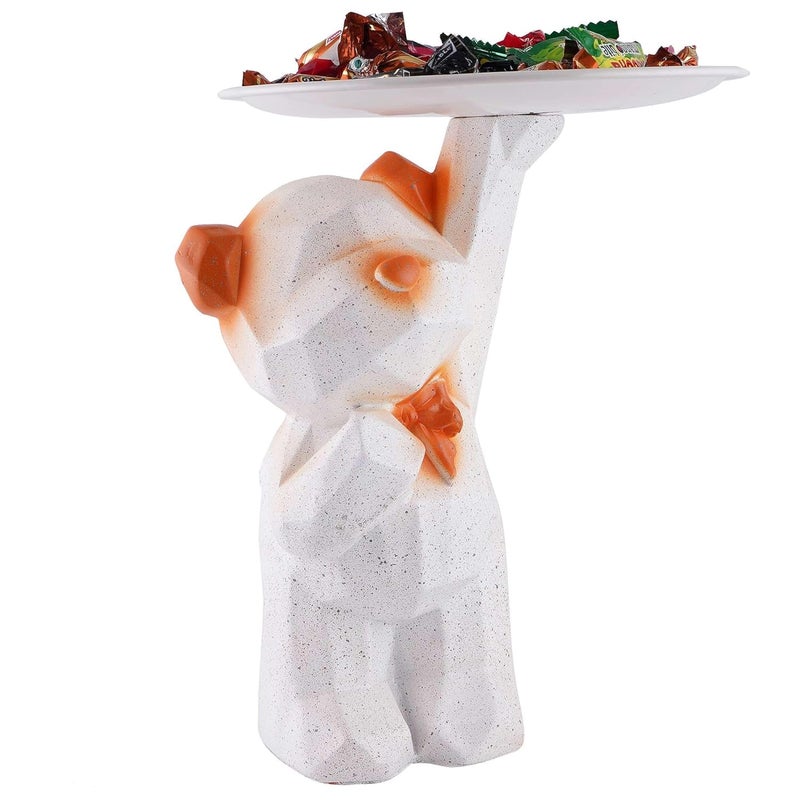 SAJAWATAM SAJAWATAM Decoration Cool Bear Showpiece for Home Shelves Decor Item Home Kitchen DecorOffice DecorResin MultifunctionalPhoneWalletsUnique Shelf Tabletop Decoration White  - Image 3