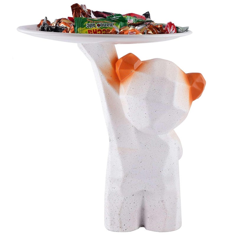 SAJAWATAM SAJAWATAM Decoration Cool Bear Showpiece for Home Shelves Decor Item Home Kitchen DecorOffice DecorResin MultifunctionalPhoneWalletsUnique Shelf Tabletop Decoration White  - Image 4