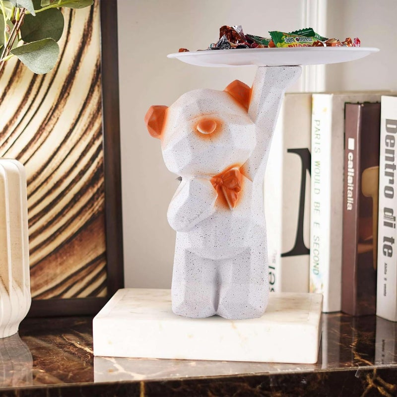 SAJAWATAM SAJAWATAM Decoration Cool Bear Showpiece for Home Shelves Decor Item Home Kitchen DecorOffice DecorResin MultifunctionalPhoneWalletsUnique Shelf Tabletop Decoration White  - Image 1