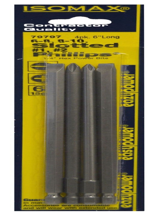 Eazypower 79797 6" Long, #1, 2 Phillips, 6-8/8-10 Slotted (4 Pack)