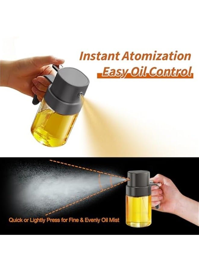 OCTOBER 2pcs 6.8 OZ/ 200 ML Oil Sprayer for Cooking, Premium Oil Spray Bottle for Kitchen, Food-grade Olive Oil Sprayer, Portable Oil Mister for Air Fryer, Outdoor BBQ and Camping (White u0026 Grey) - Image 2