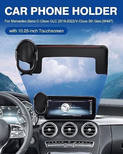 Autorder Car Phone Holder for 2019-2022 Mercedes-Benz C-Class/GLC/2021 2022 V-Class Accessories Phone Mount 10.25" Screen Cell Phone Automobile Cradles Hands-Free 360 Degree Rotation - Image 2
