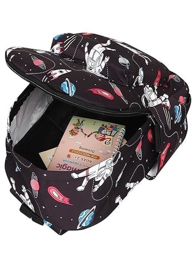 VELWORD® Casual Backpack for Girls |17 in-21 Ltr with Laptop Sleeve, two Compartments and Organiser with Padded Shoulders |Best for Books,Stationery,Lunch Box & Essentials (BLACK) - Image 5