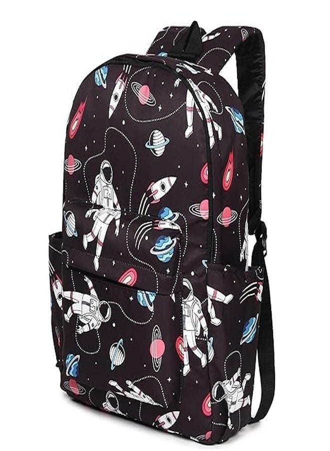 VELWORD® Casual Backpack for Girls |17 in-21 Ltr with Laptop Sleeve, two Compartments and Organiser with Padded Shoulders |Best for Books,Stationery,Lunch Box & Essentials (BLACK) - Image 2
