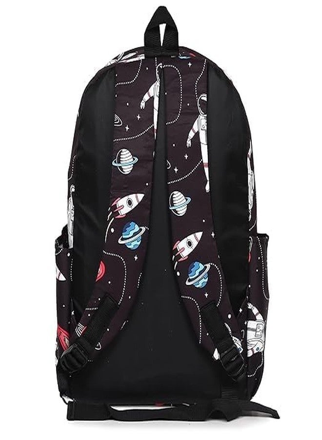 VELWORD® Casual Backpack for Girls |17 in-21 Ltr with Laptop Sleeve, two Compartments and Organiser with Padded Shoulders |Best for Books,Stationery,Lunch Box & Essentials (BLACK) - Image 4
