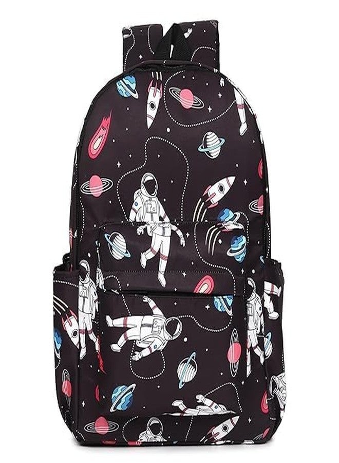 VELWORD® Casual Backpack for Girls |17 in-21 Ltr with Laptop Sleeve, two Compartments and Organiser with Padded Shoulders |Best for Books,Stationery,Lunch Box & Essentials (BLACK) - Image 1