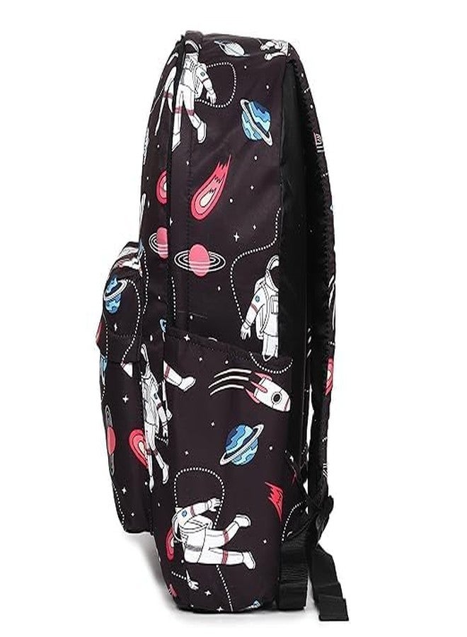 VELWORD® Casual Backpack for Girls |17 in-21 Ltr with Laptop Sleeve, two Compartments and Organiser with Padded Shoulders |Best for Books,Stationery,Lunch Box & Essentials (BLACK) - Image 3