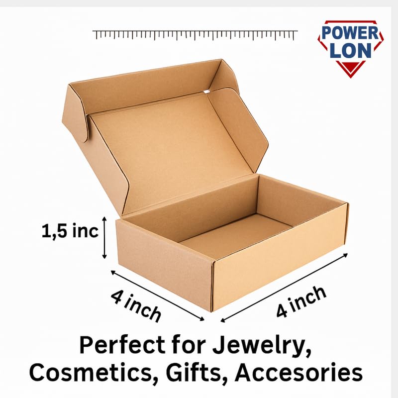 POWERLON 3 Ply BROWN Flap Corrugated Packaging Box, Size- 4.5X3X1 Inch, Paper Cardboard for Secure Shipping | Durable & Eco-Friendly Packaging Inches Pack of 10 - Image 2