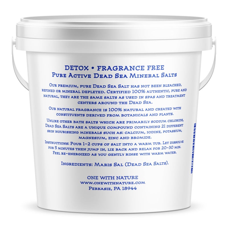 One With Nature 100% Pure Dead Sea Salt for Bath, 5lb Unscented. Dead Sea Salt is high in Essential Minerals, Such as Magnesium, Sulfur, Zinc, Potassium. Exfoliates, Nourishes Skin, Helps Restore pH - Image 2