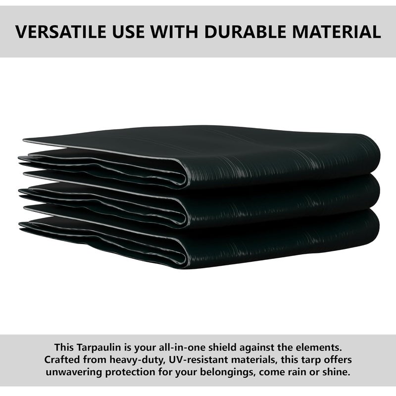 Kuber Industries Kuber Industries Tirpal 15x18 Feet Waterproof Tarpaulin Sheet 120 GSM Tadpatri Tharpai EcoFriendly Tent Tirpal Thadika Thappi Tarp Lightweight Premium Tirpal Green - Image 2