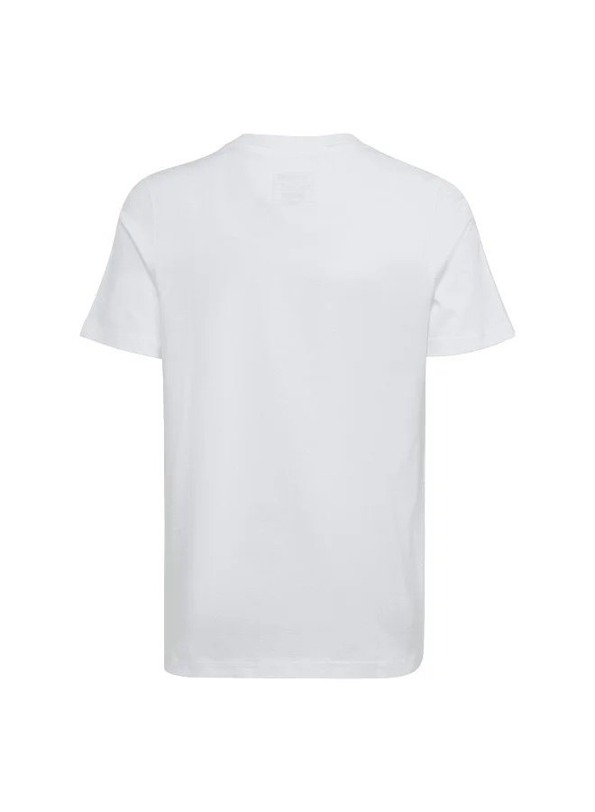 adidas تيشيرت تدريب أبيض U Bl Tee للأطفال 7-8 سنوات