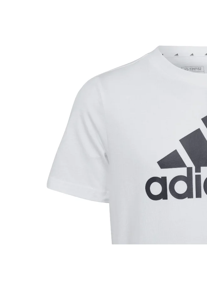 adidas تيشيرت تدريب أبيض U Bl Tee للأطفال 7-8 سنوات