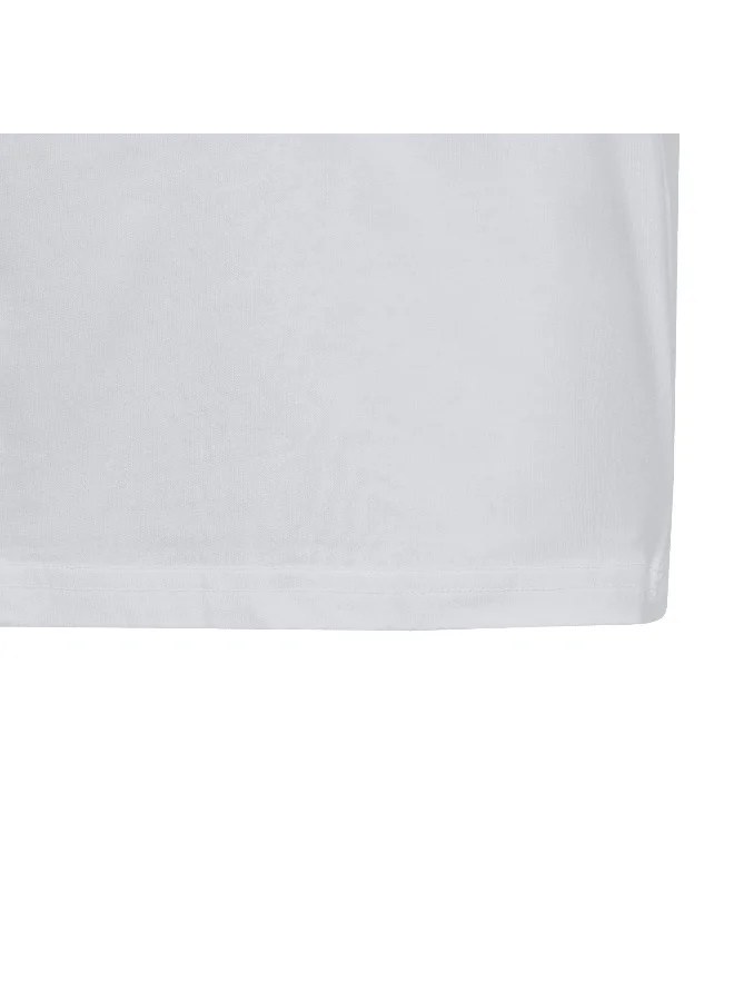 adidas تيشيرت تدريب أبيض U Bl Tee للأطفال 7-8 سنوات
