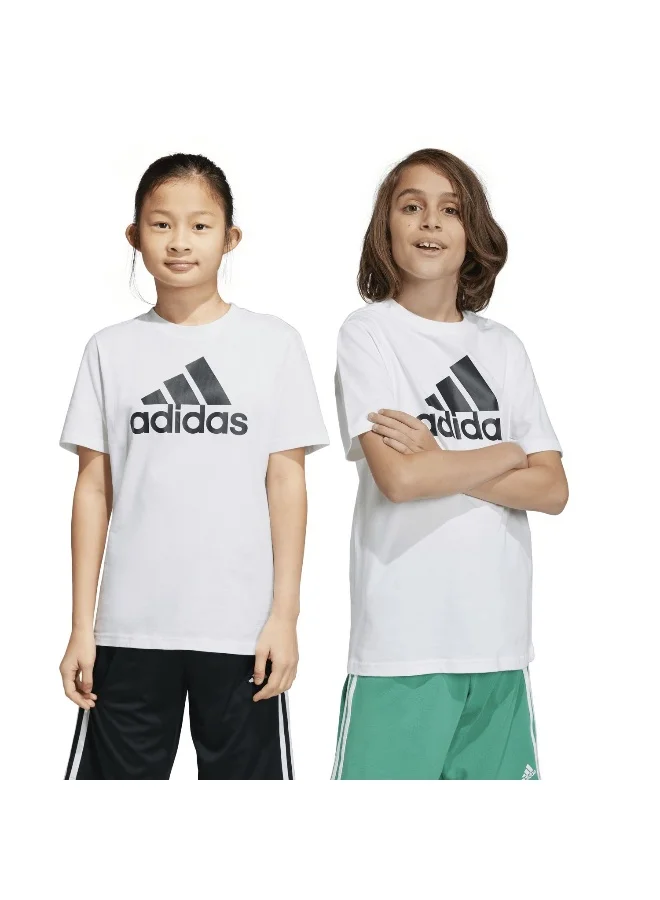 adidas تيشيرت تدريب أبيض U Bl Tee للأطفال 7-8 سنوات
