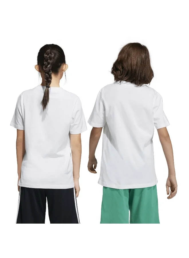 adidas تيشيرت تدريب أبيض U Bl Tee للأطفال 7-8 سنوات