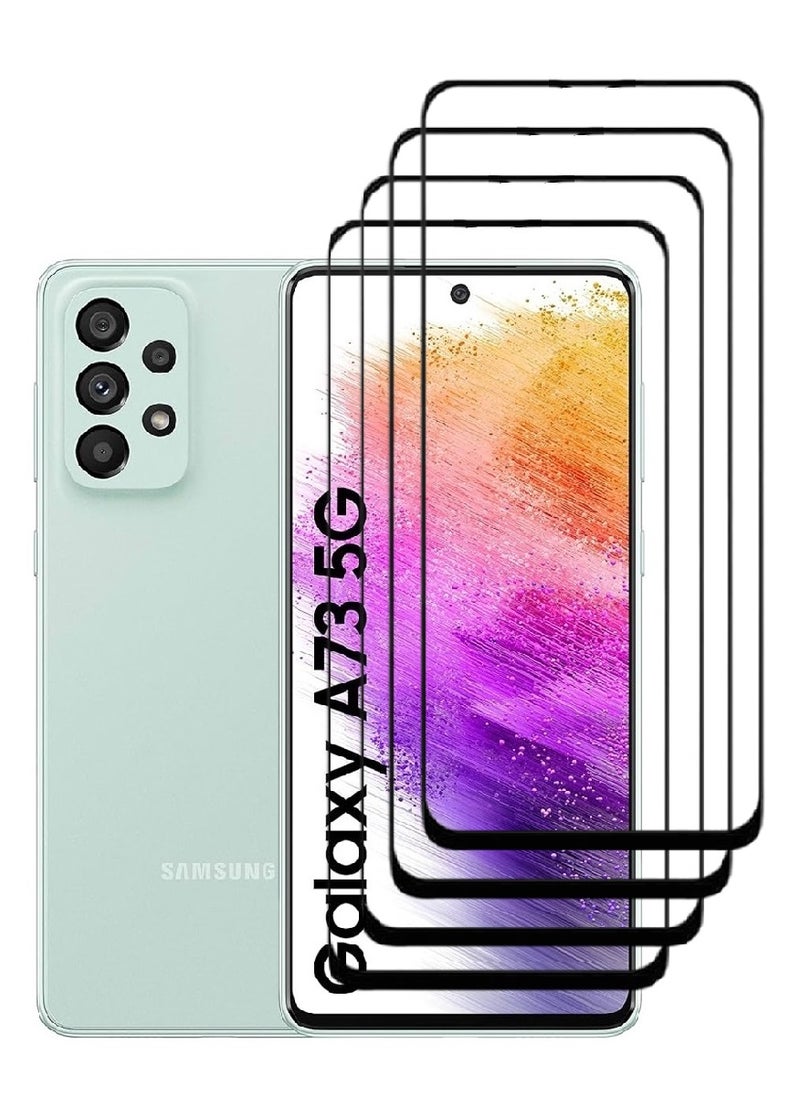 AINA 4 Pieces Tempered Glass Screen Protector 5D Designed For Samsung Galaxy A73 5G Full Glue Edge to Edge Full Screen Coverage And Bubble Free - Image 1