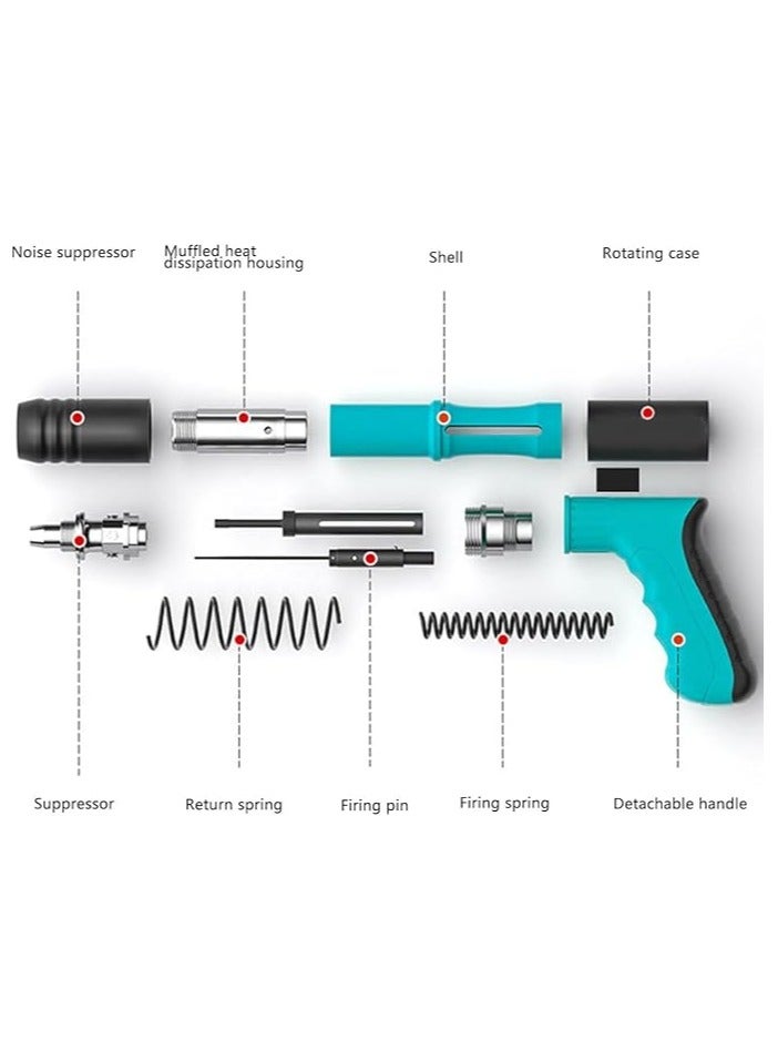 Concrete Nail Gun Kits with 100pcs Nails, 5 Speed Adjustable Manual Steel Nail Gun Tool, Wall Fastening Power Tool, Portable Nail Shooting Machine, Wall Anchor Wire Slotting Device  - Image 2