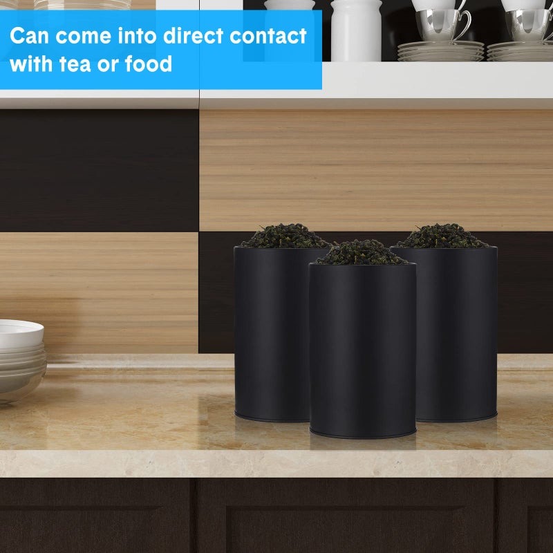 Zopeal 10 Pack Metal Tea Tin Canister with Airtight Double Lids 16 oz Round Tin Can with Lid Double Sealed Small Kitchen Container for Loose Tea Storage Coffee Sugar Candy Herbs and Spices - Image 5