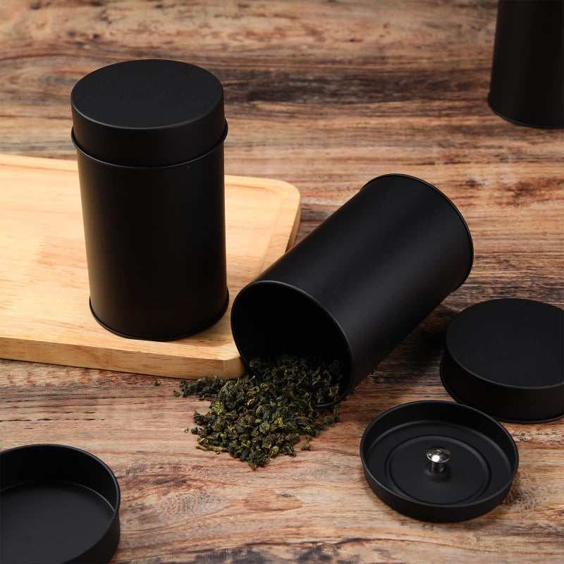 Zopeal 10 Pack Metal Tea Tin Canister with Airtight Double Lids 16 oz Round Tin Can with Lid Double Sealed Small Kitchen Container for Loose Tea Storage Coffee Sugar Candy Herbs and Spices - Image 4