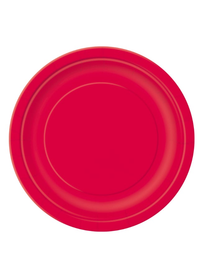 Unique 8 Ruby Red Plates 7'' - Image 1