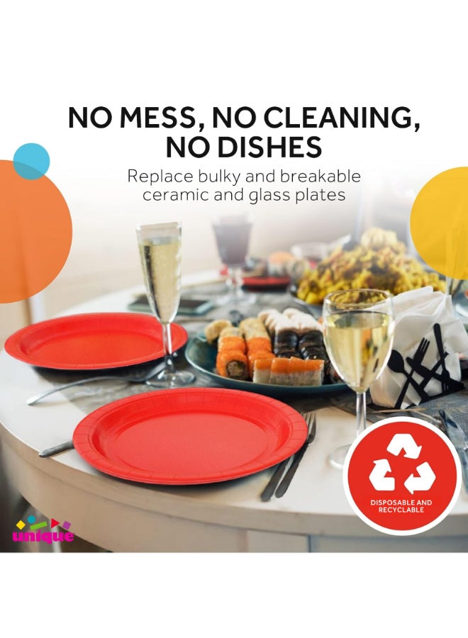 Unique 8 Ruby Red Plates 7'' - Image 5