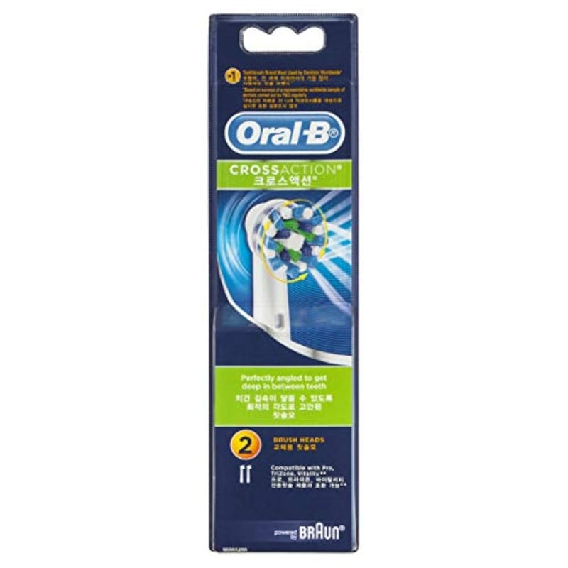 Oral-B Cross Action Electric Toothbrush Replacement Brush Heads Refill, Powered by Braun – Pack of 2 – Packaging May Vary – EB50-2 - Image 2