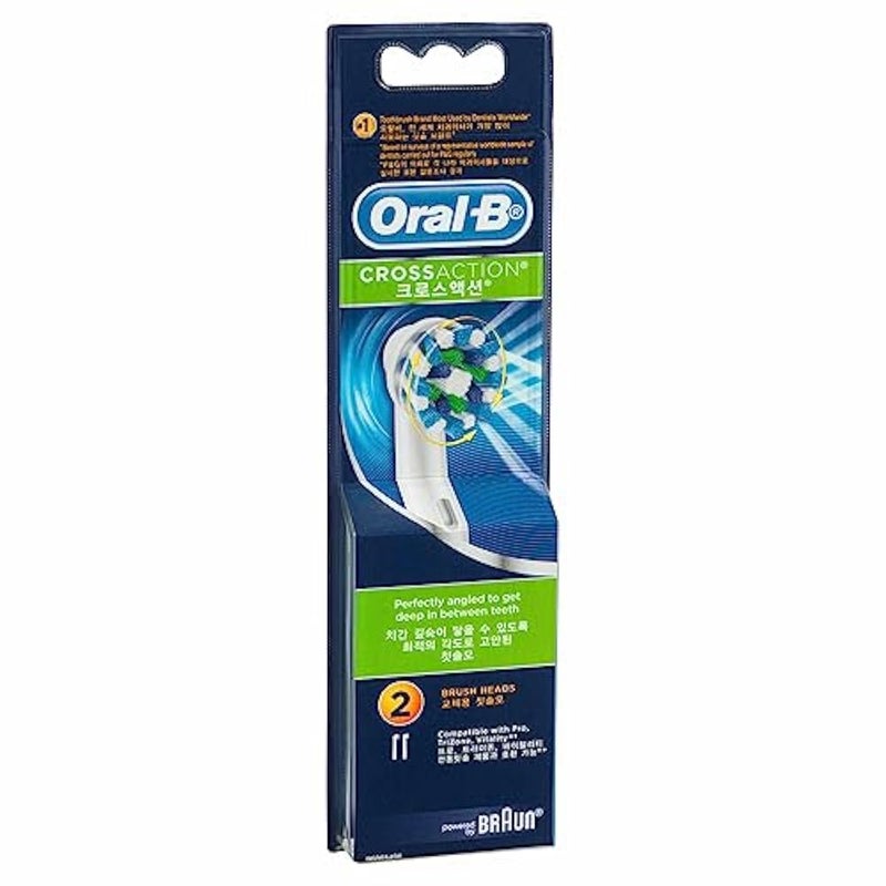 Oral-B Cross Action Electric Toothbrush Replacement Brush Heads Refill, Powered by Braun – Pack of 2 – Packaging May Vary – EB50-2 - Image 1