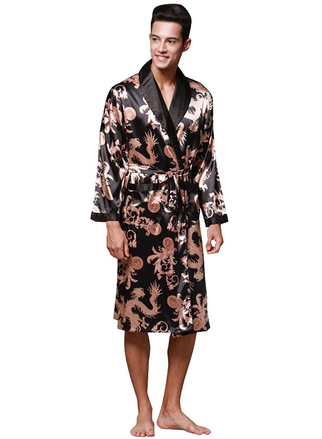 Allover Print Robe Black - Image 3