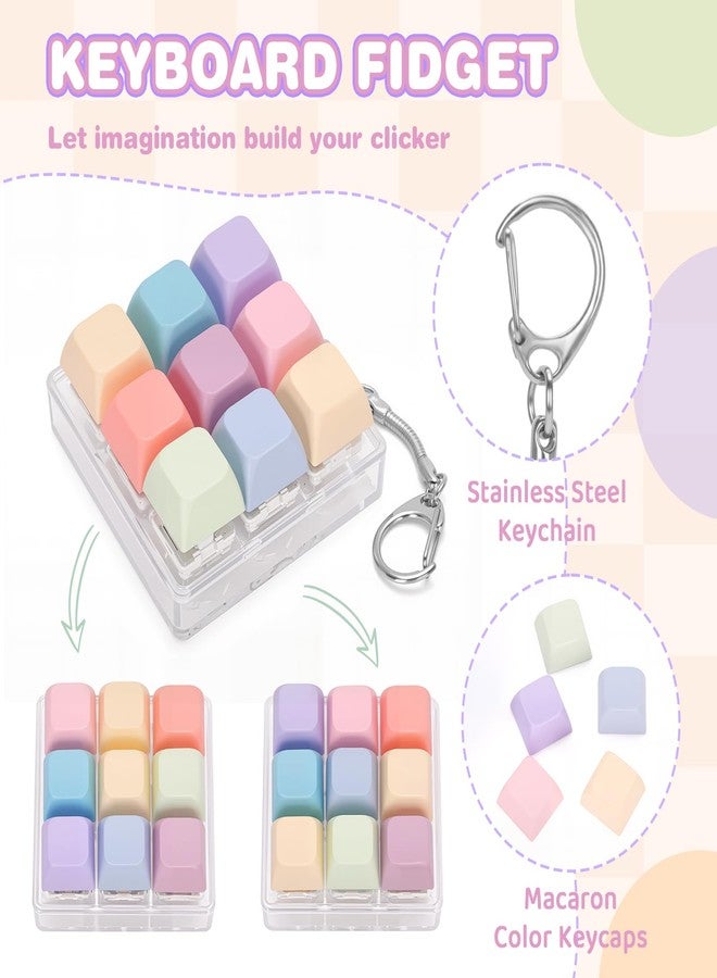 FunisFun Keyboard Fidget Toy Handheld Clicky Fidget Keyboard with Keychain Detachable Mechanical Clicker Adult Stress Relief Gifts for Leisure Moments (Style A) - Image 3