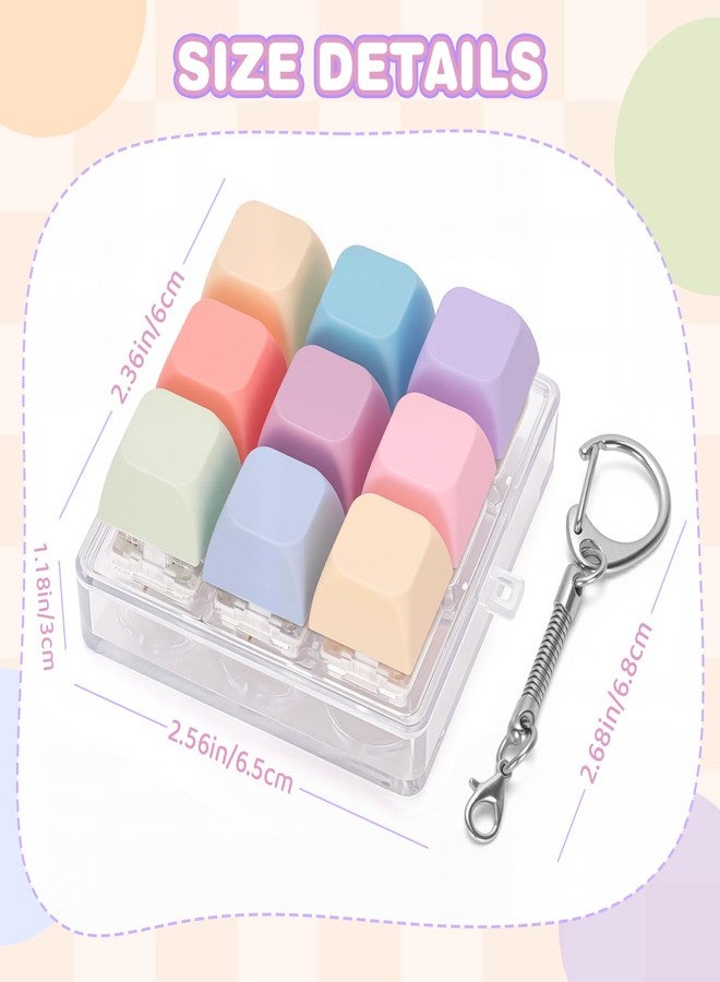 FunisFun Keyboard Fidget Toy Handheld Clicky Fidget Keyboard with Keychain Detachable Mechanical Clicker Adult Stress Relief Gifts for Leisure Moments (Style A) - Image 2