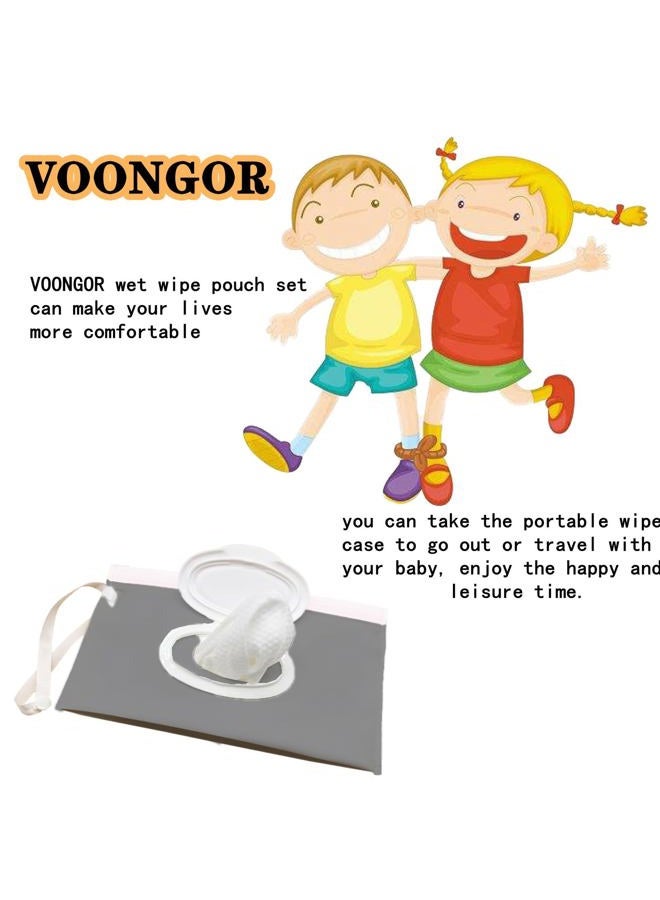 VOONGOR Baby Wet Wipes Pouches, 4 Pcs Baby Wet Wipes Dispensers, Travel Wet Wipes Bags Cases, Reusable Refillable Portable Wipe Carrying Pouches for Baby Adult Teenager - Image 5
