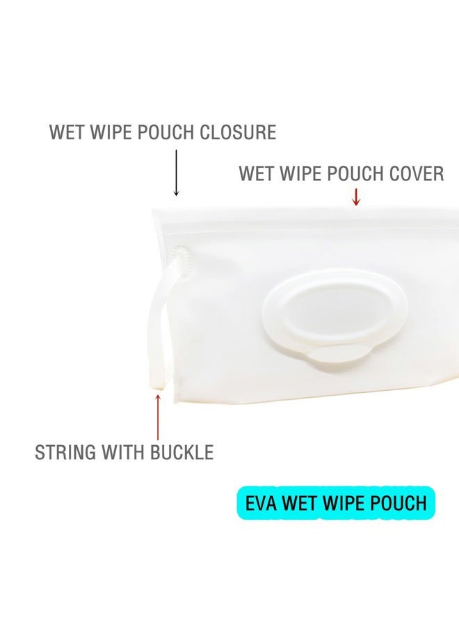 VOONGOR Baby Wet Wipes Pouches, 4 Pcs Baby Wet Wipes Dispensers, Travel Wet Wipes Bags Cases, Reusable Refillable Portable Wipe Carrying Pouches for Baby Adult Teenager - Image 2