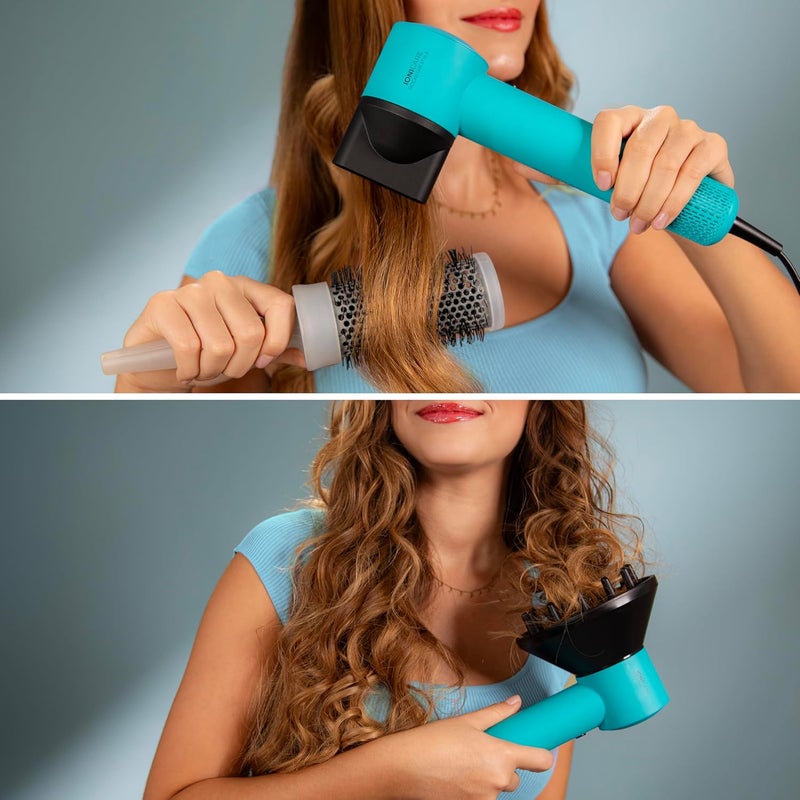 Cecotec Ionicare Rockstar Style Blue Hair Dryer, Very Compact and Lightweight, Motor 1500 W, 110,000 RPM, Ion Generator, 4 Temperature, 3 Speeds, Quiet: Brushless Technology - Image 4