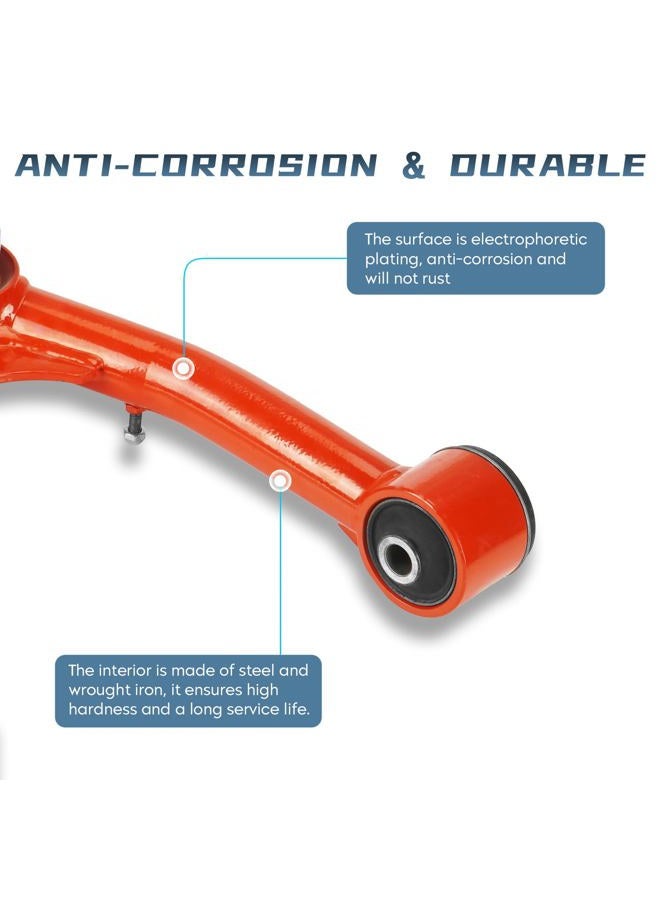 Autsurles 2-4in Front Upper Control Arms with Ball Joint for Toyota Sequoia Tundra 2007-2023, Adaption 2-4in Lift Suspension Kit Adjustable Control Arm, Replacement OEM Factory Suspension Arms 2 PCS - Image 4