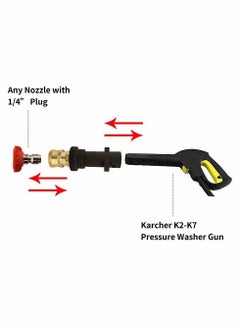 Y&D High Pressure Washer Gun Adapter 1/4" Spray Nozzle Tips Sets Brass Female Quick Connector for Karcher K2 - K7 Series  - Image 4