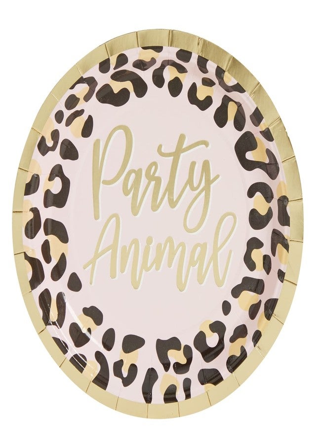 Sparkle and Bash Animal Print Dessert Plates - 7-Inch, Cheetah Print, Gold & Pink, 48 Count - Gold Animal Party Plates for Leopard Party Supplies - Image 5