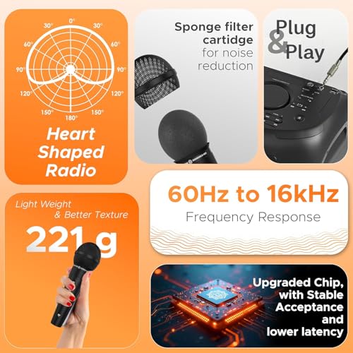 DIGIMORE Professional Cardioid Dynamic Microphone | Wired Mic with 20ft XLR Cable & Mic Holder | for Vocals, Singing, Karaoke, Live Performance, Studio, PA System, Stage, Recording (D-1020) - Image 2