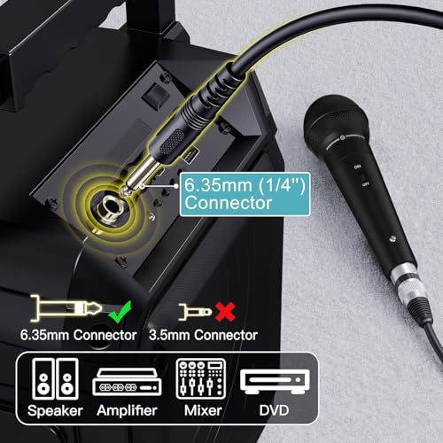 DIGIMORE Professional Cardioid Dynamic Microphone | Wired Mic with 20ft XLR Cable & Mic Holder | for Vocals, Singing, Karaoke, Live Performance, Studio, PA System, Stage, Recording (D-1020) - Image 5