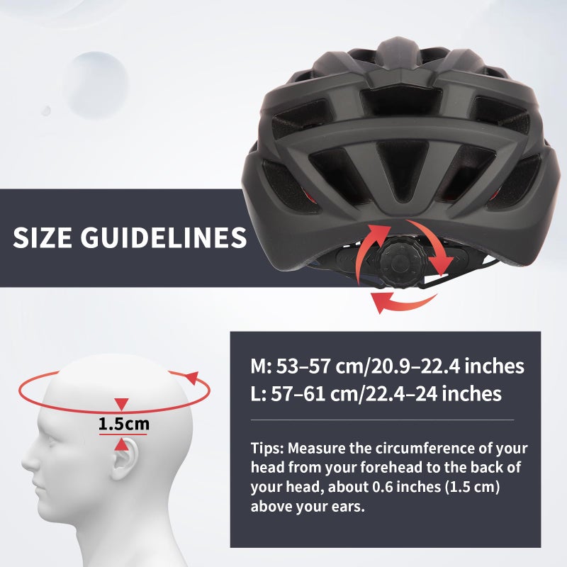 GTSBROS Bike Helmet with Visor for Women and Men â€“ Lightweight Bicycle Helmet for Mountain Biking and City Riding (Matte Black, Medium) - Image 2