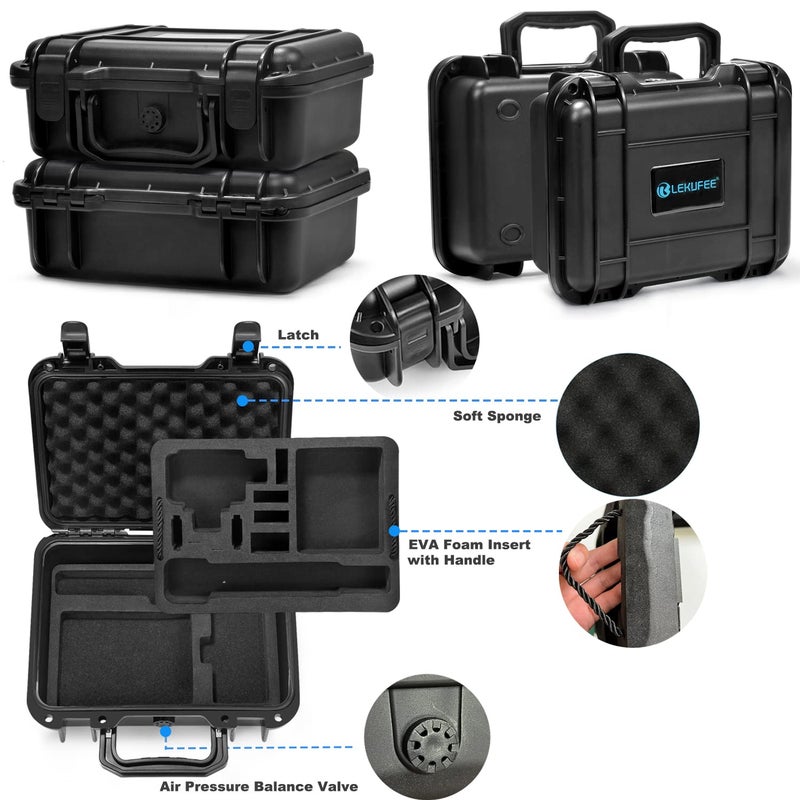 Lekufee Waterproof Hard Case Compatible with DJI Osmo Action 5 Pro/DJI Osmo Action 4/Osmo Action 3/Action Camera/Standard Combo/Adventure Combo and More Accessories(Case Only)(Includes Shoulder Strap) - Image 3