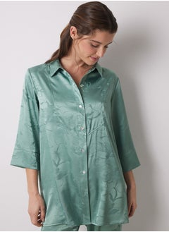 women'secret Long Jacquard Satin Pajama  - Image 3