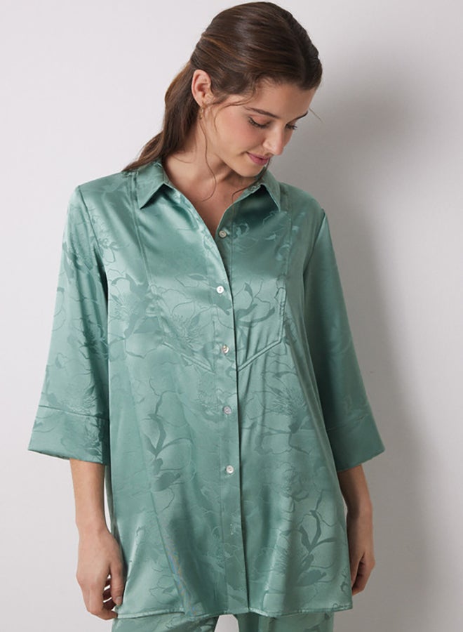 women'secret Long Jacquard Satin Pajama  - Image 3