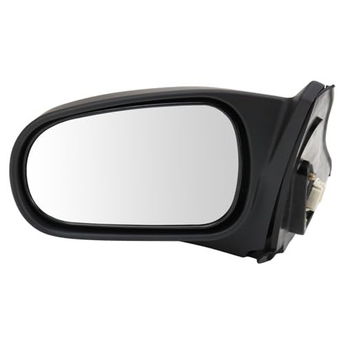 TRQ Driver Side Power Mirror Smooth Black Paint to Match Compatible with 1996-2000 Honda Civic Coupe HO1320102 - Image 1