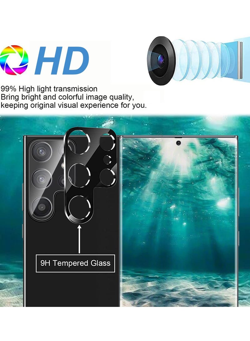 SOLARAE Screen Protector for Galaxy S22 Ultra Screen Protector and Camera Lens Protector, Tempered Glass Film, Support Fingerprint Unlock, 9H Hardness, 3D Curvature, HD Anti-Scratch (2+2 Pack) - Image 5