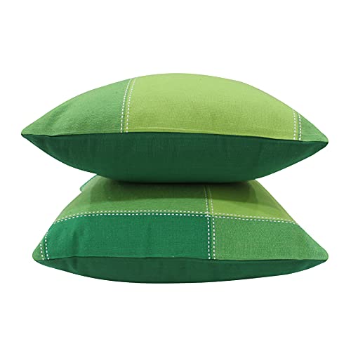 AIRWILL Cotton 4-Way Dobby Green Themed Cushion Covers for Cushions & Pillows (Green, Pack of 5) - Image 4