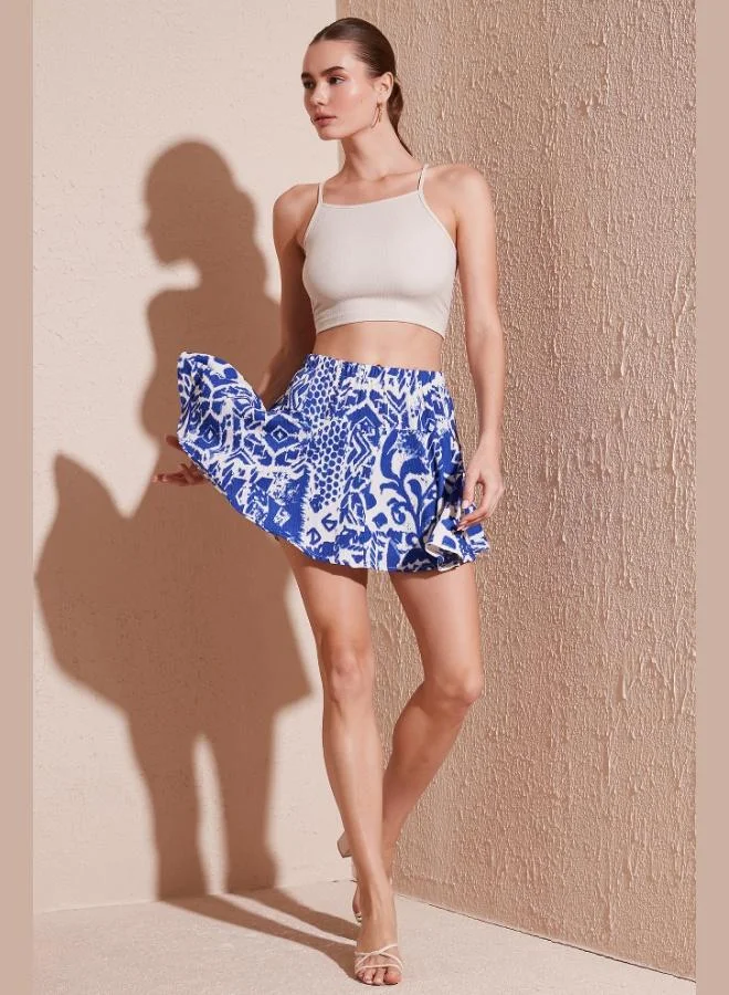 ليلا ليلى تنورة شورت قصيرة ضيقة بنقوش نسائية ٥٨٦٩٠٢٠