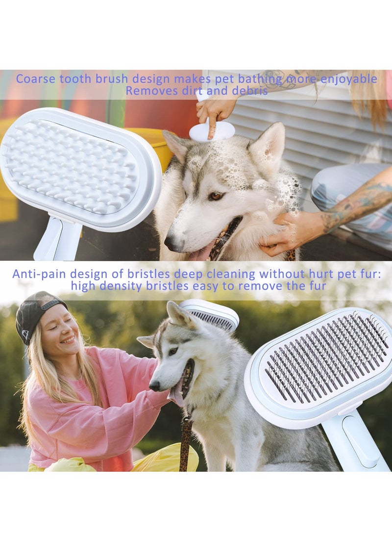 Arabest فرشاة العناية بالكلاب والقطط، فرشاة الكلاب للتخلص من الشعر المتساقط، فرشاة القطط للقطط الداخلية، فرشاة تنظيف ذاتية التلميع للكلاب والقطط مع جزيئات تدليك تزيل التشابك والحصير والشعر المتساقط بشكل فعال - Image 3