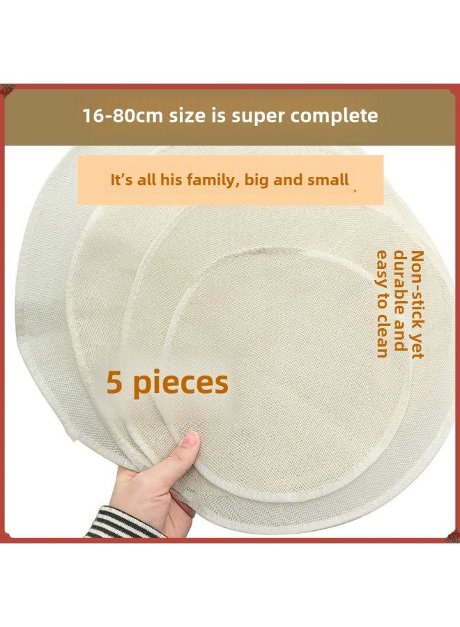 Drawer Dim Sum Old Coarse Cloth Large Food Grade Sticky Household Steamer Pad Pure Cotton Yarn Non-steamed Buns Thickened Round Steamed Bread Cloth-Size:Diameter 45cm - Image 5