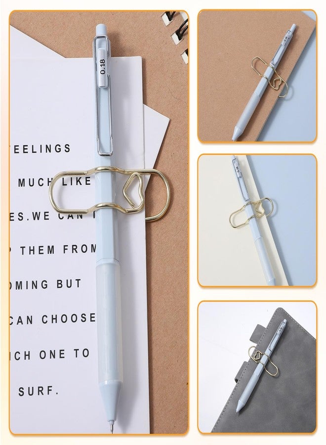 Matwsec 16PCS Metal Pen Clips for Notebook, Pen Holder Clips for Papers Journal Book School Office Supplies Gold/Silver - Image 5
